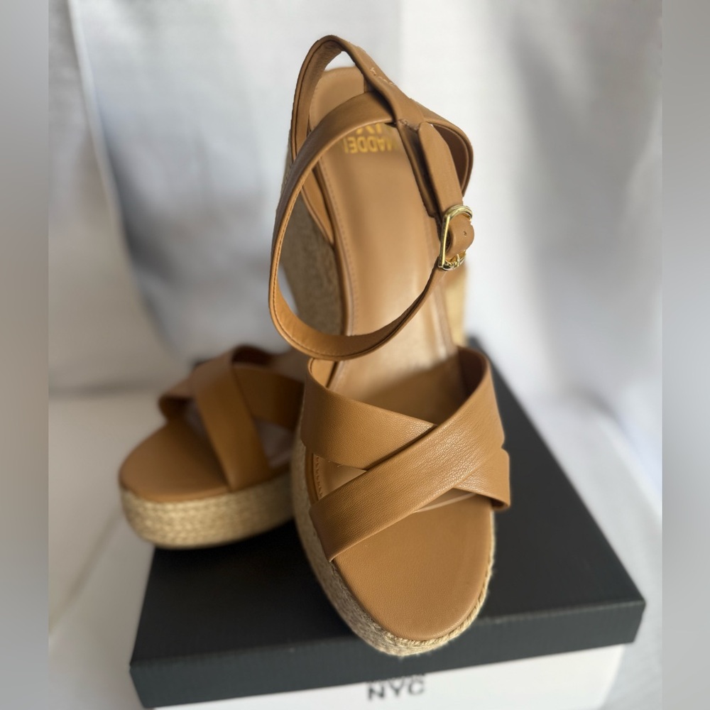 Women’s Beige Wedge Sandals – Size 11 | Adjustable Straps, Comfort Foam Insole